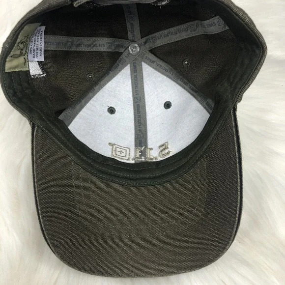 2009 511 5.11 Tactical Baseball Cap Hat Moss Green Olive Una Luce Per La Vita - Picture 8 of 11